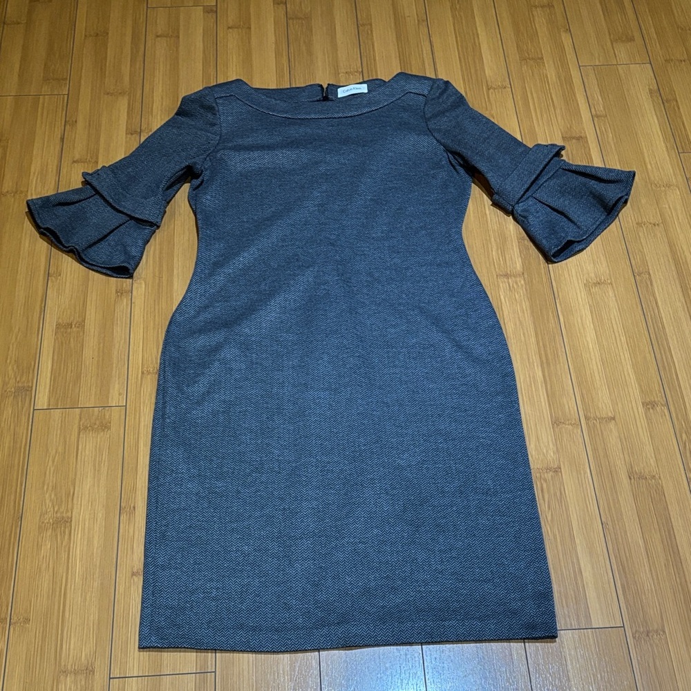 Calvin Klein Charcoal Long Sleeve Dress